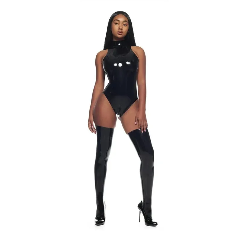 Enger Mini Latex Overall aus Leder