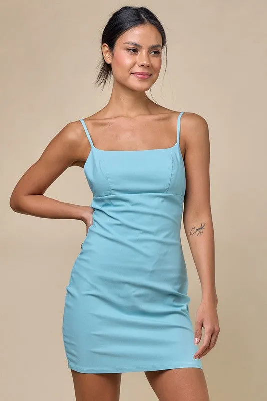 Fashion Sky Strap Open-Back Bodycon Dress
