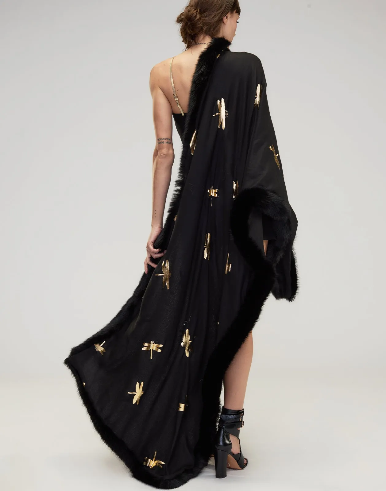 Faux Fur Trim Wrap