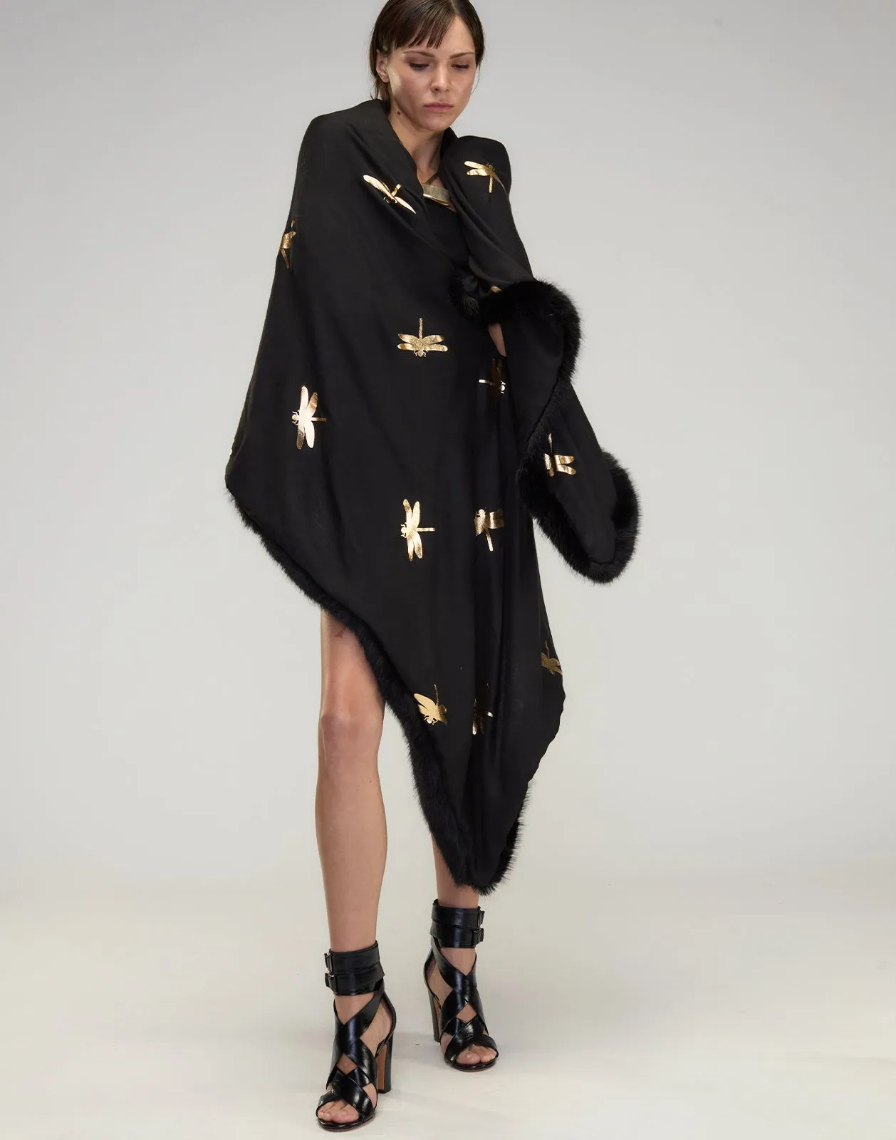 Faux Fur Trim Wrap