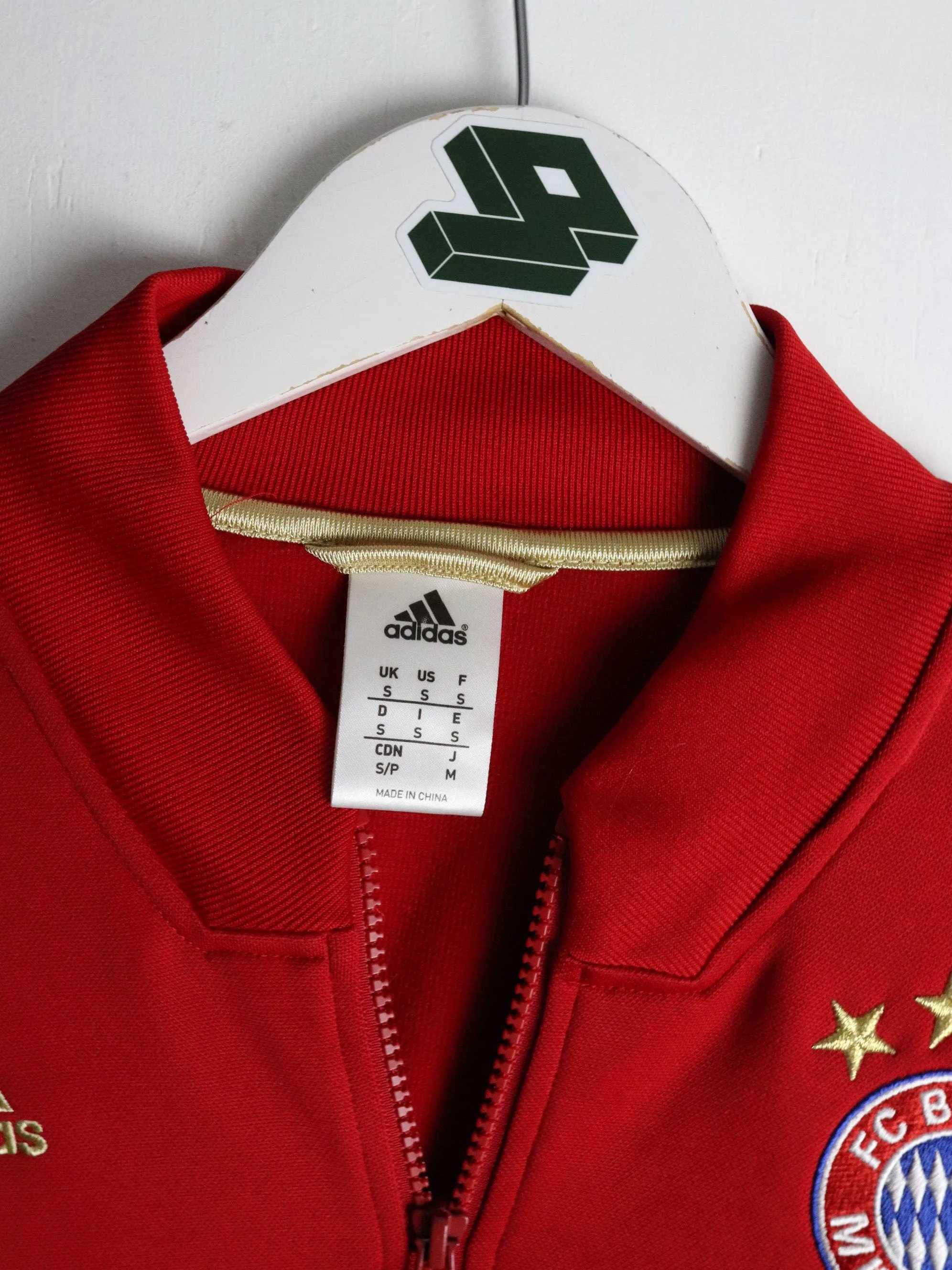 FC Bayern Munich Track Jacket Mens Small Red Adidas