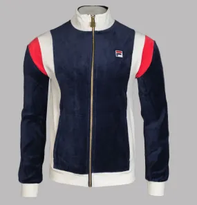 Fila Vintage Floyd Velour Track Jacket Navy