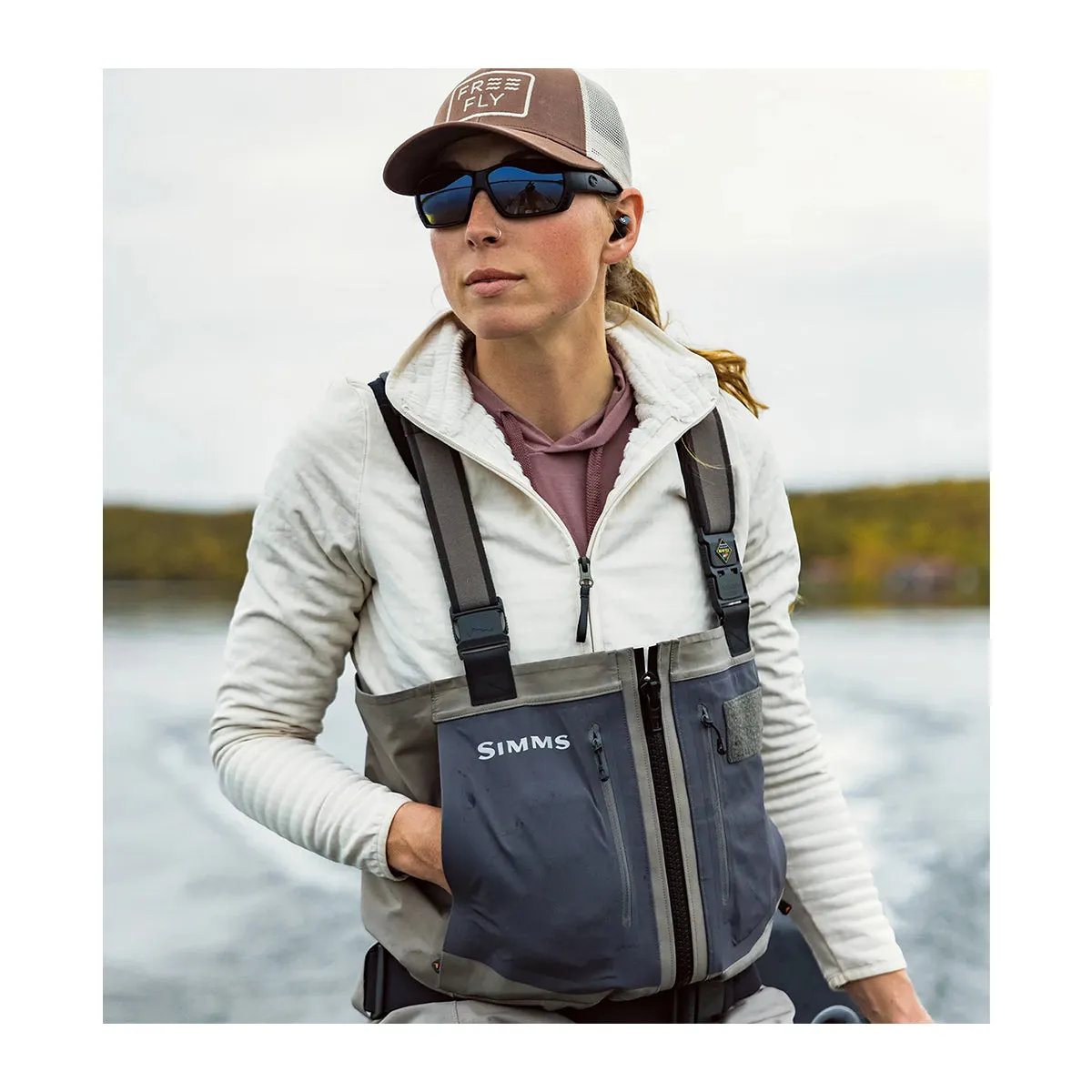 Free Fly Womens Gridback Fleece Jacket Stone