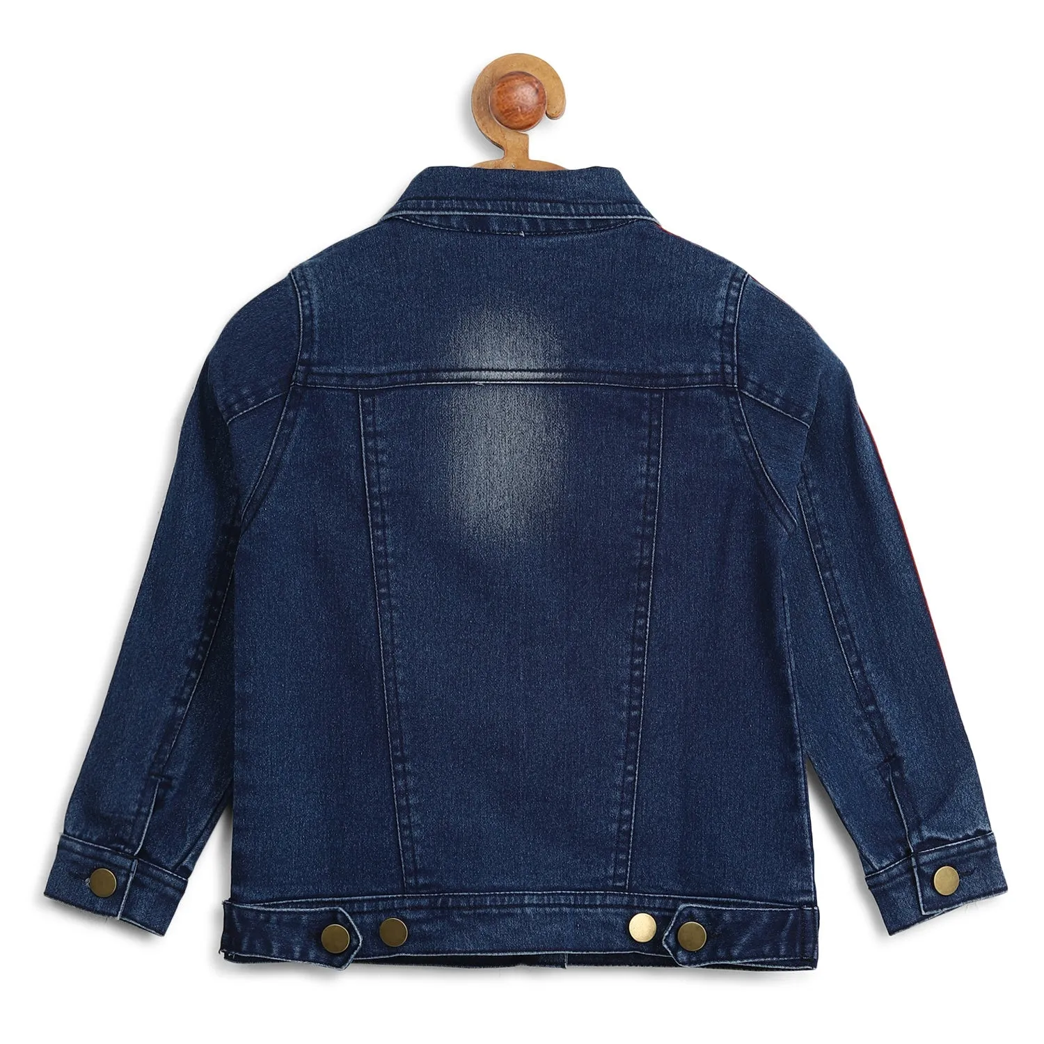 Girl's Side Tape Denim Jacket - StyleStone Kid