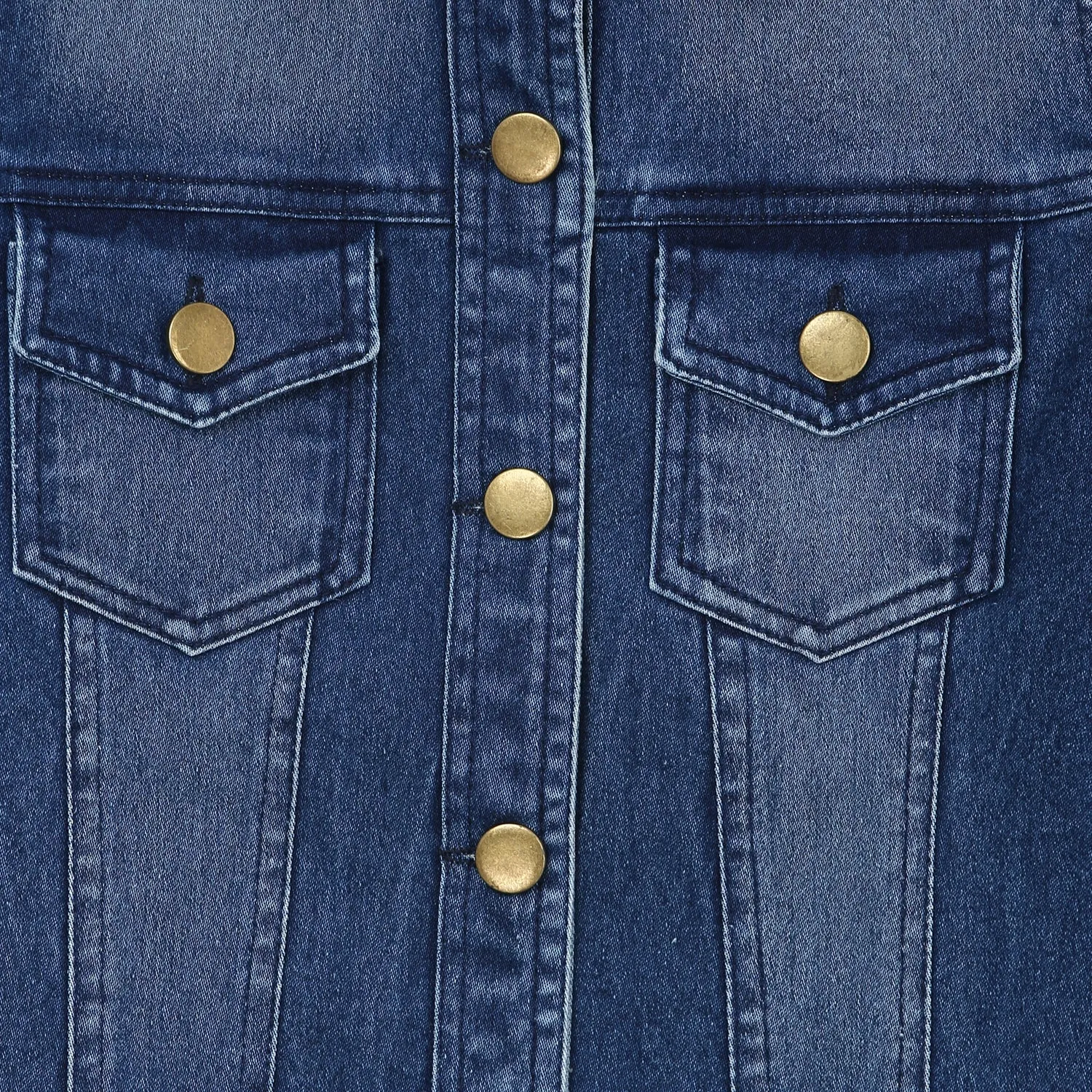 Girl's Washed Blue Denim Jacket - StyleStone Kid