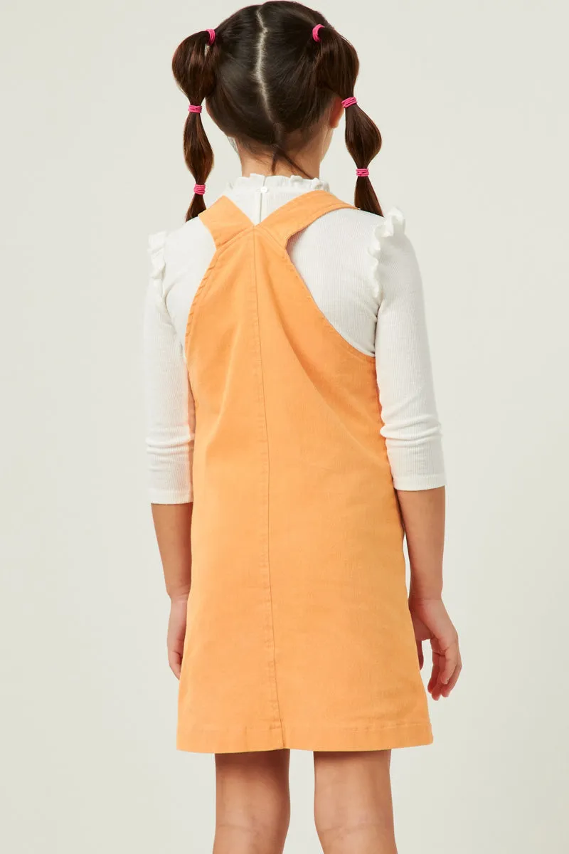 Girls  Washed Overall Stretch Denim Dress
