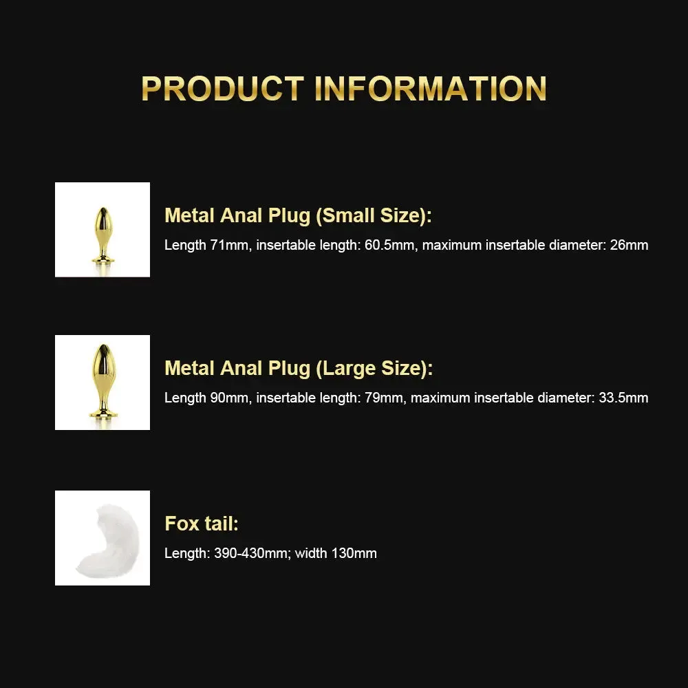 Gold Metal Butt Plug with Streamer Design - Quusvik Luxury Anal Toy