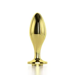 Gold Metal Butt Plug with Streamer Design - Quusvik Luxury Anal Toy