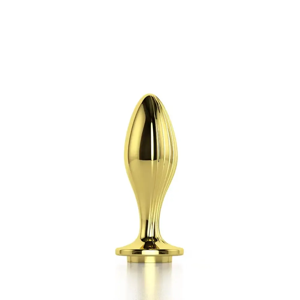 Gold Metal Butt Plug with Streamer Design - Quusvik Luxury Anal Toy