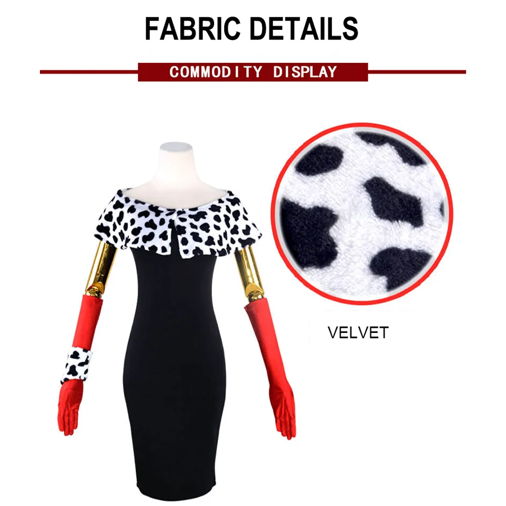 Halloween Cosplay Dress With Cape and Gloves Full Set