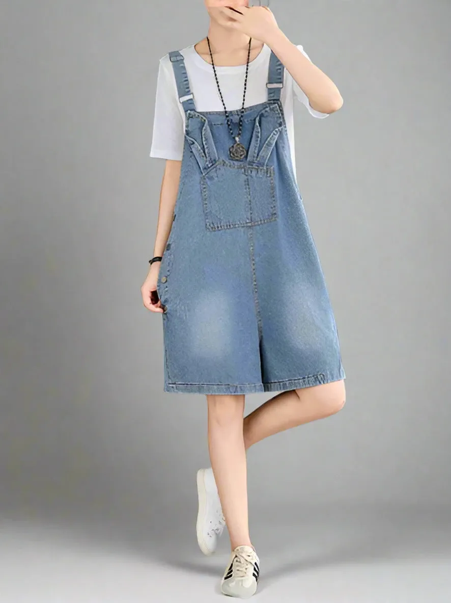 High-Waist Short Overall Dungaree
