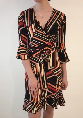 HS0253-14TB Stripe Wrap Front Dress (Pack)