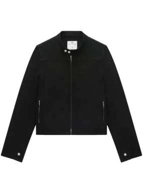 Iconic Black Denim Biker Jacket