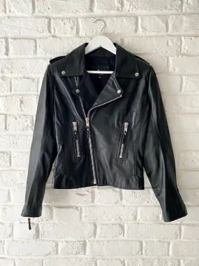 Iconic Fitted Leather Biker Jacket