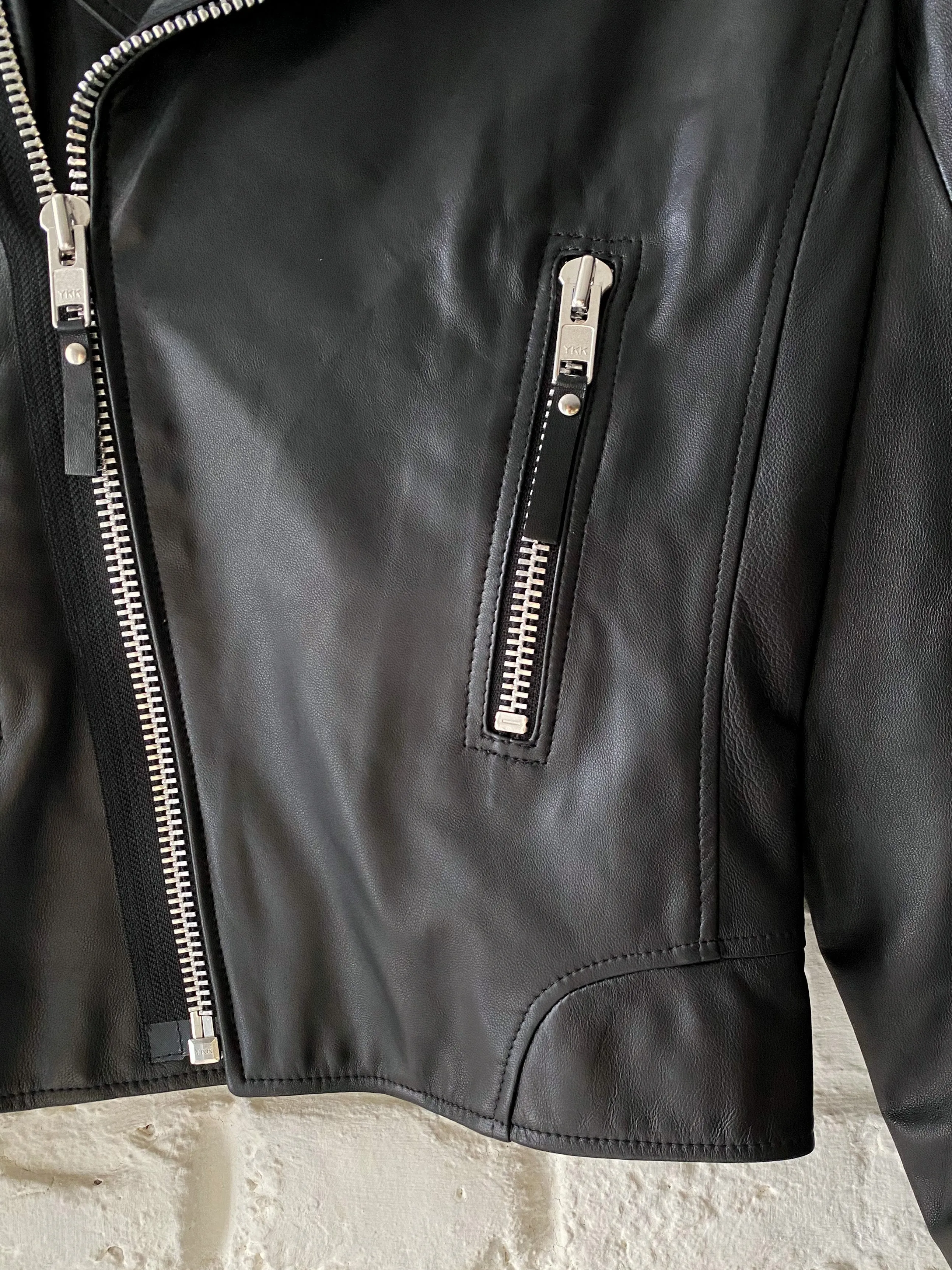 Iconic Fitted Leather Biker Jacket