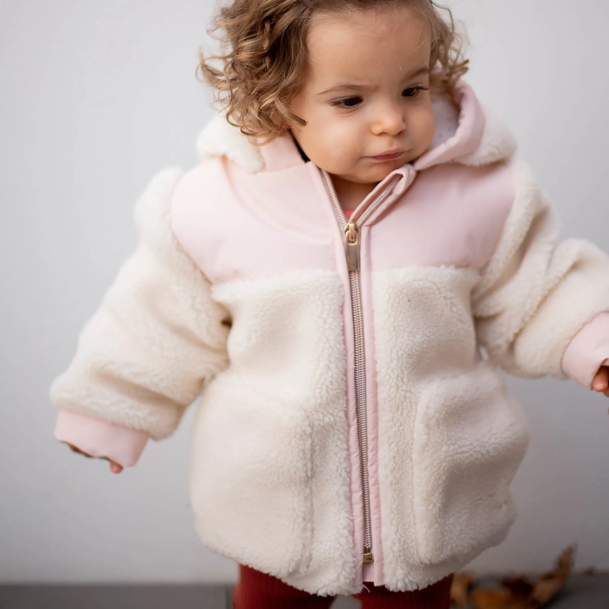 Ivory Colorblock Fleece Jacket