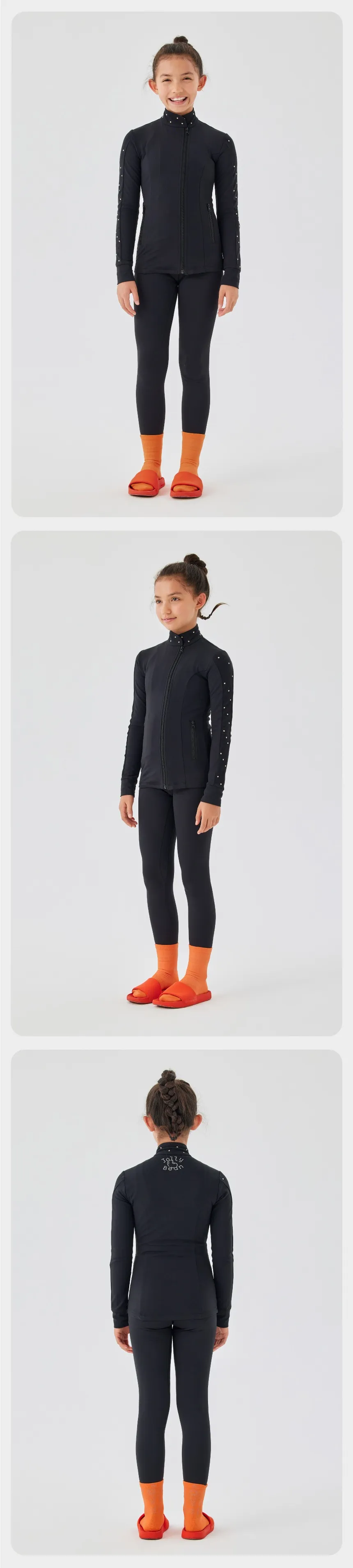 Jollybean Sparkle Glide Girls' Figure Skating Jacket (Fleece or Regular) (120-165/5y-14y )
