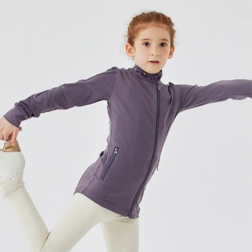 Jollybean Sparkle Glide Girls' Figure Skating Jacket (Fleece or Regular) (120-165/5y-14y )
