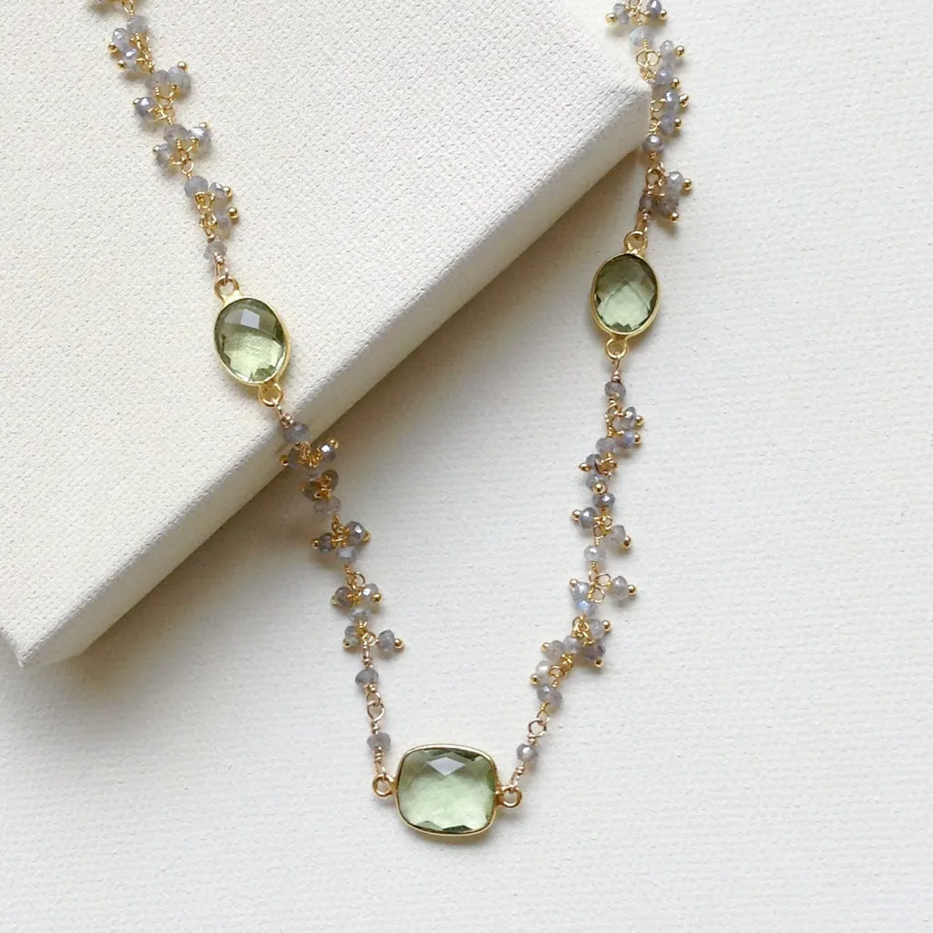 Labradorite and Green Amethyst Necklace