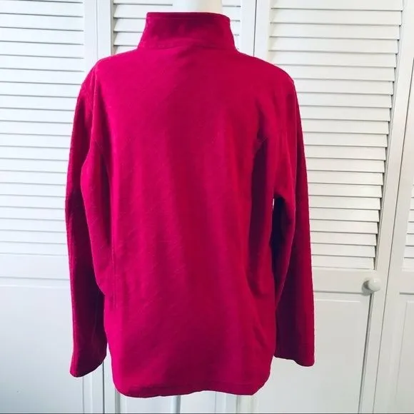 LANDS’ END Pink Zip Up Fleece Jacket Size L
