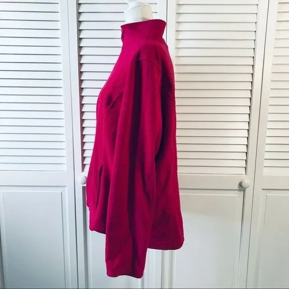 LANDS’ END Pink Zip Up Fleece Jacket Size L