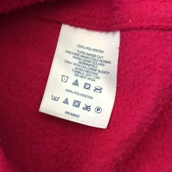 LANDS’ END Pink Zip Up Fleece Jacket Size L