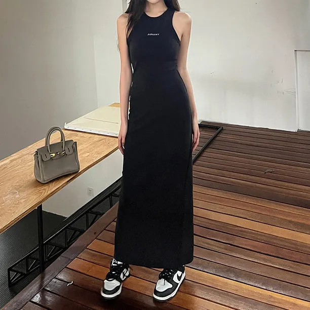 Letter Design Temperament Bodycon Vest Dress