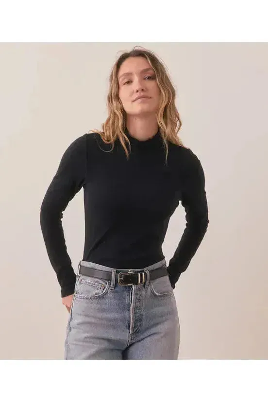 Lexi Rib Longsleeve Mock Neck - Black