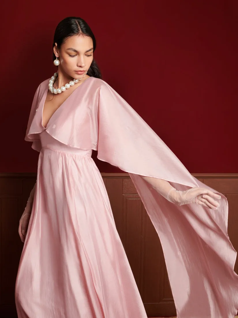 <b>DREAM</b> Crystal Cape Maxi Dress