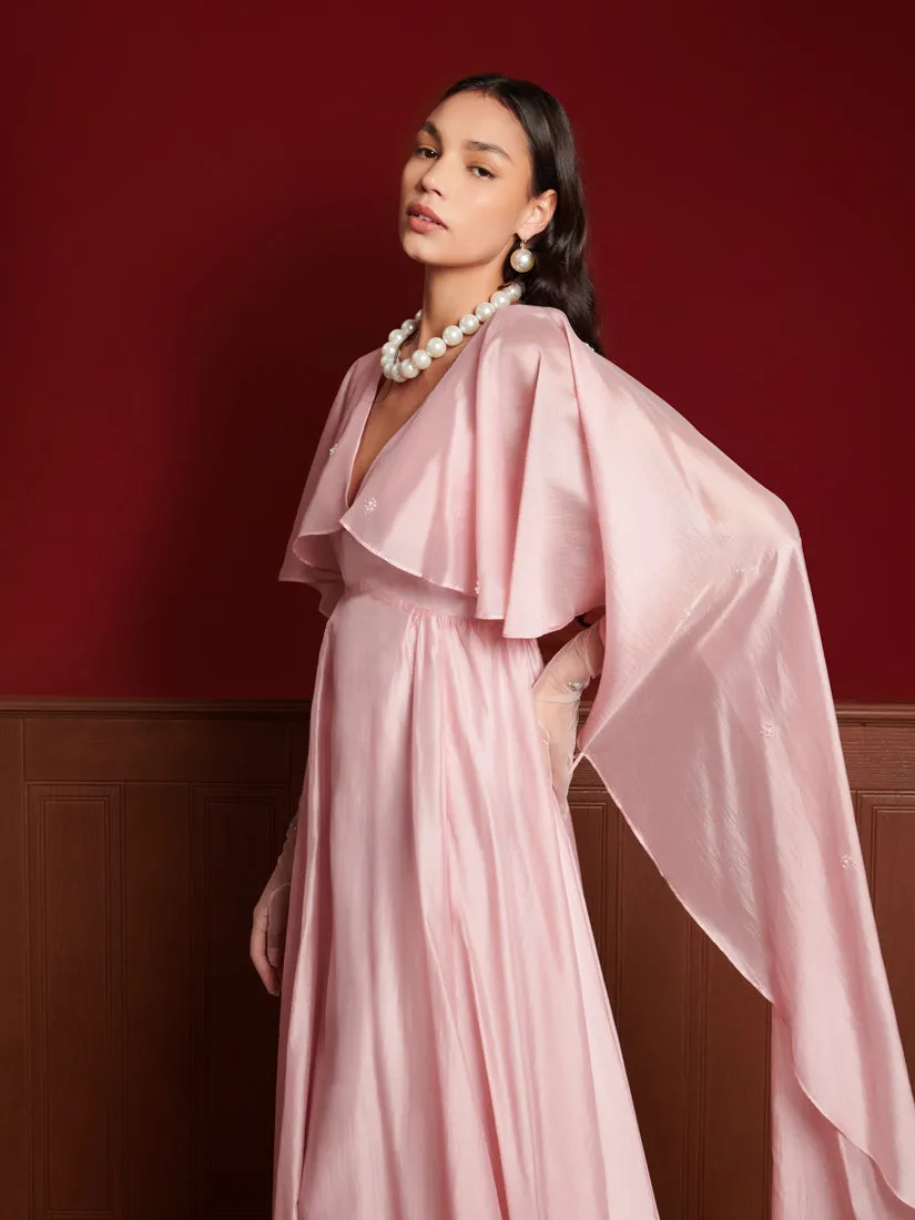 <b>DREAM</b> Crystal Cape Maxi Dress