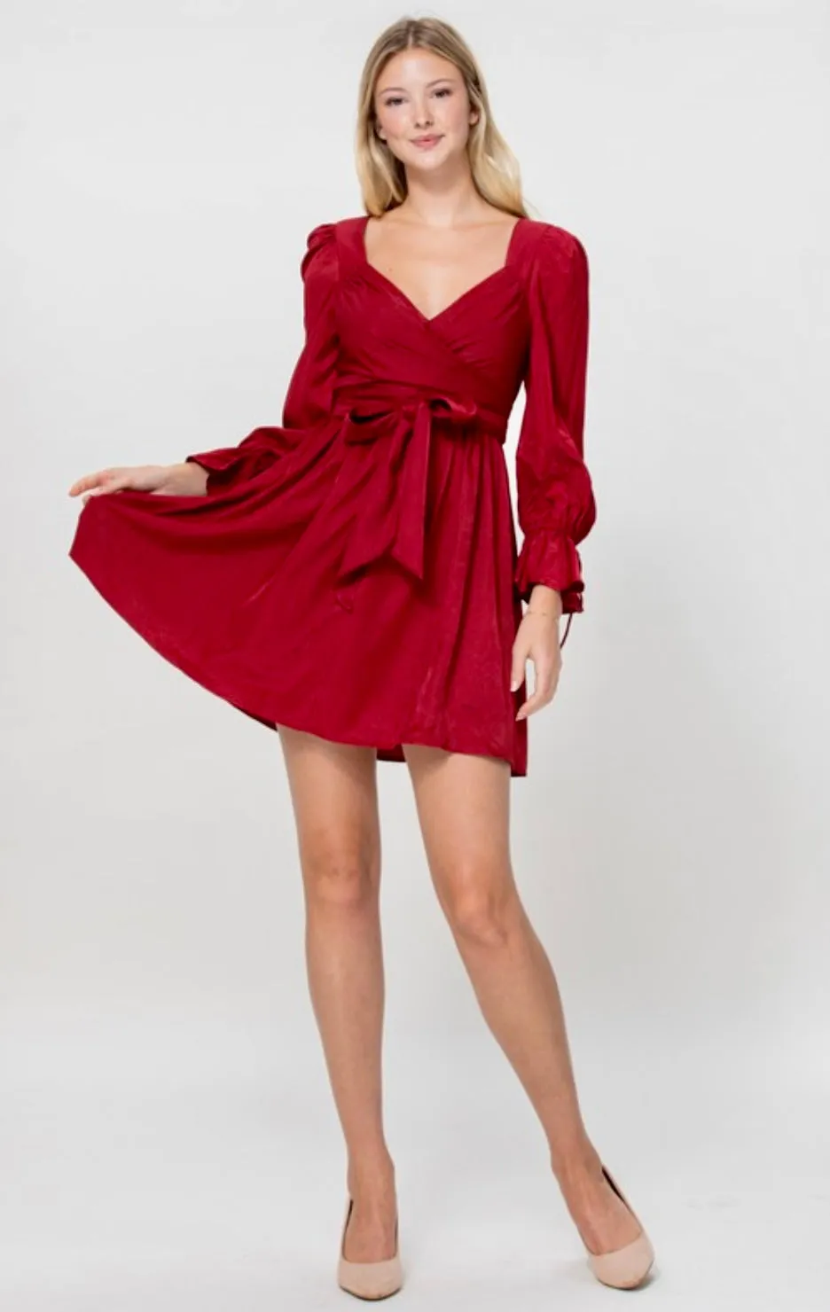 Markle Wrap Front Detail Dress