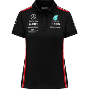 Mercedes AMG Petronas F1 2023 Women's Team Polo Shirt - Black/White