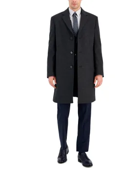 Michael Kors Mens Classic fit Overcoat Coat 44 L Charcoal Grey Solid