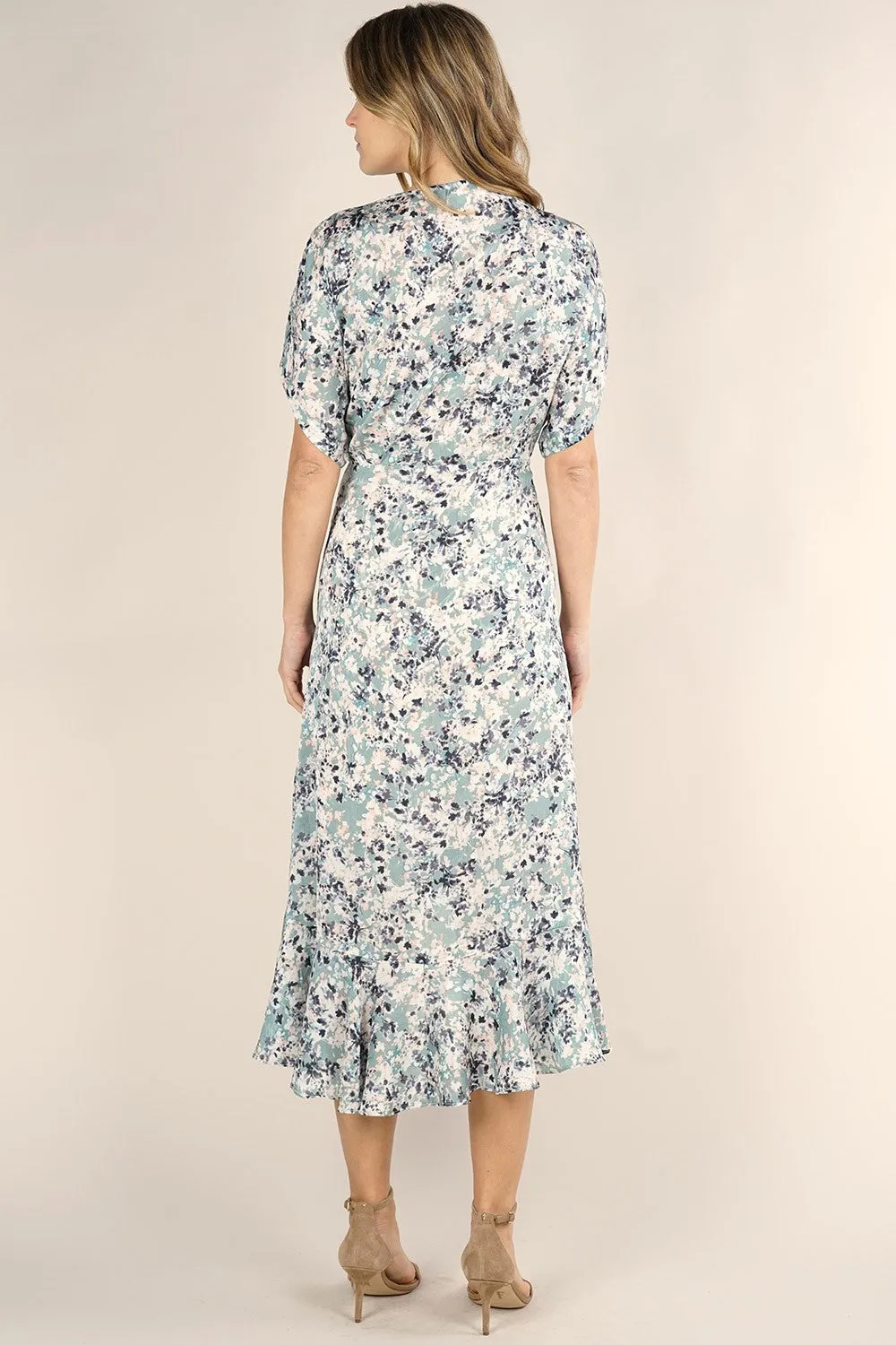 Mini Floral Midi Wrap Dress