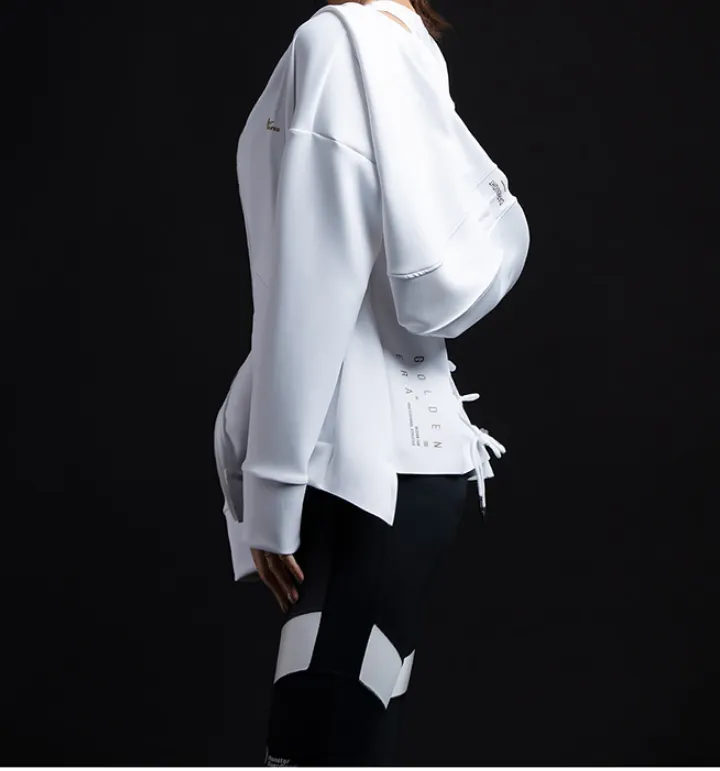 MONSTER GUARDIANS ZIP THROUGH HOODED TRACK JACKET WITH LACE UP DETAIL