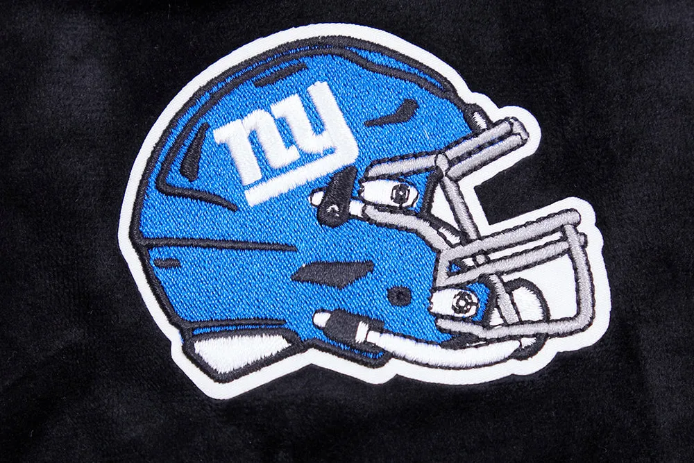 NFL NEW YORK GIANTS WOMEN'S VELOUR FZ TRACK JACKET (BLACK)