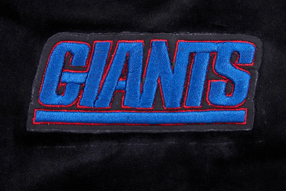 NFL NEW YORK GIANTS WOMEN'S VELOUR FZ TRACK JACKET (BLACK)