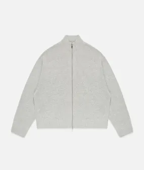 Oversized Fit Mohair Blend Knit Track Jacket