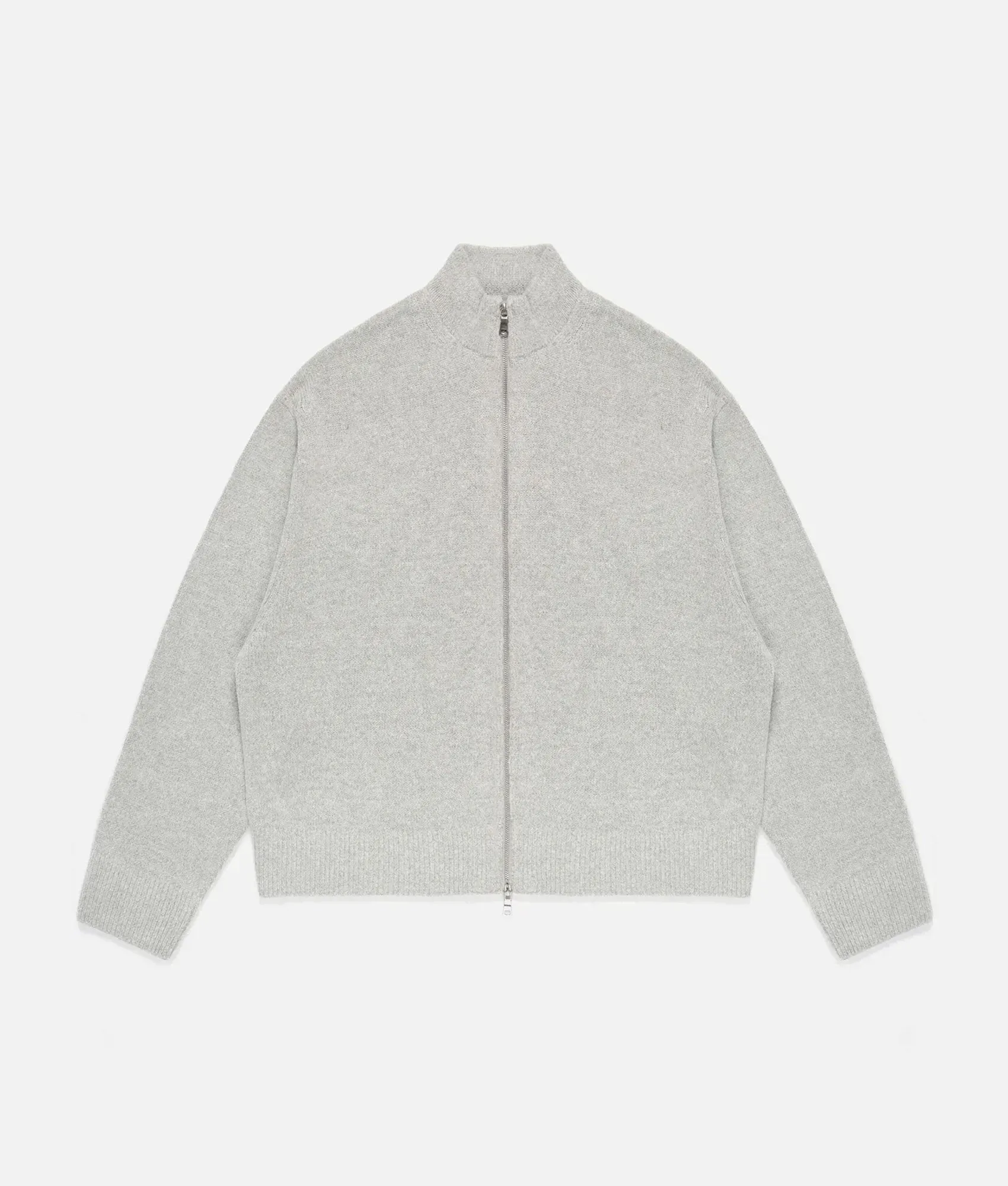 Oversized Fit Mohair Blend Knit Track Jacket