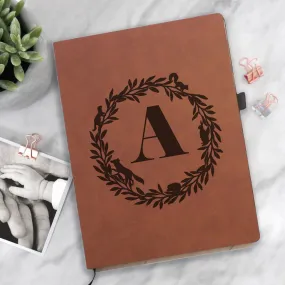 Personalised Woodland Wreath Initial Notebook