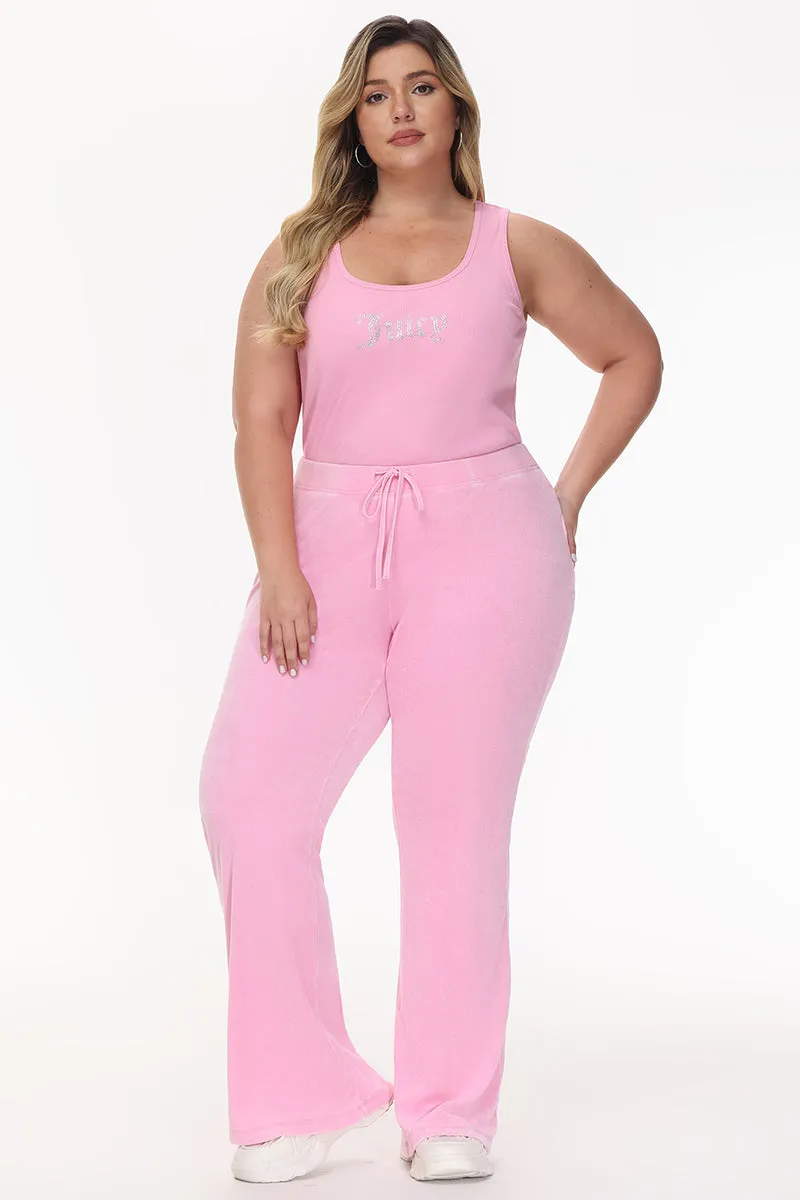 Plus-Size Big Bling Towel Terry Track Pants