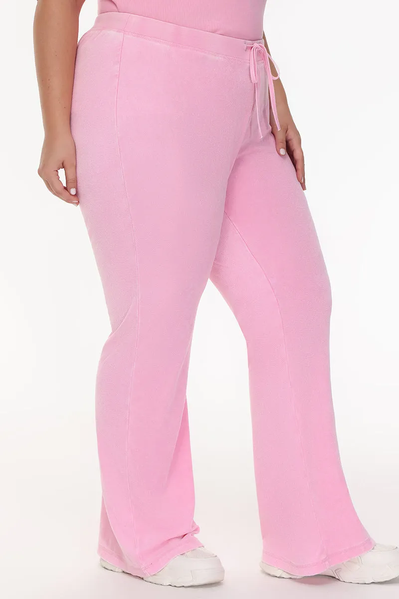 Plus-Size Big Bling Towel Terry Track Pants