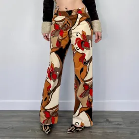 Psychedelic Corduroy Wide Leg Trousers (M/L)