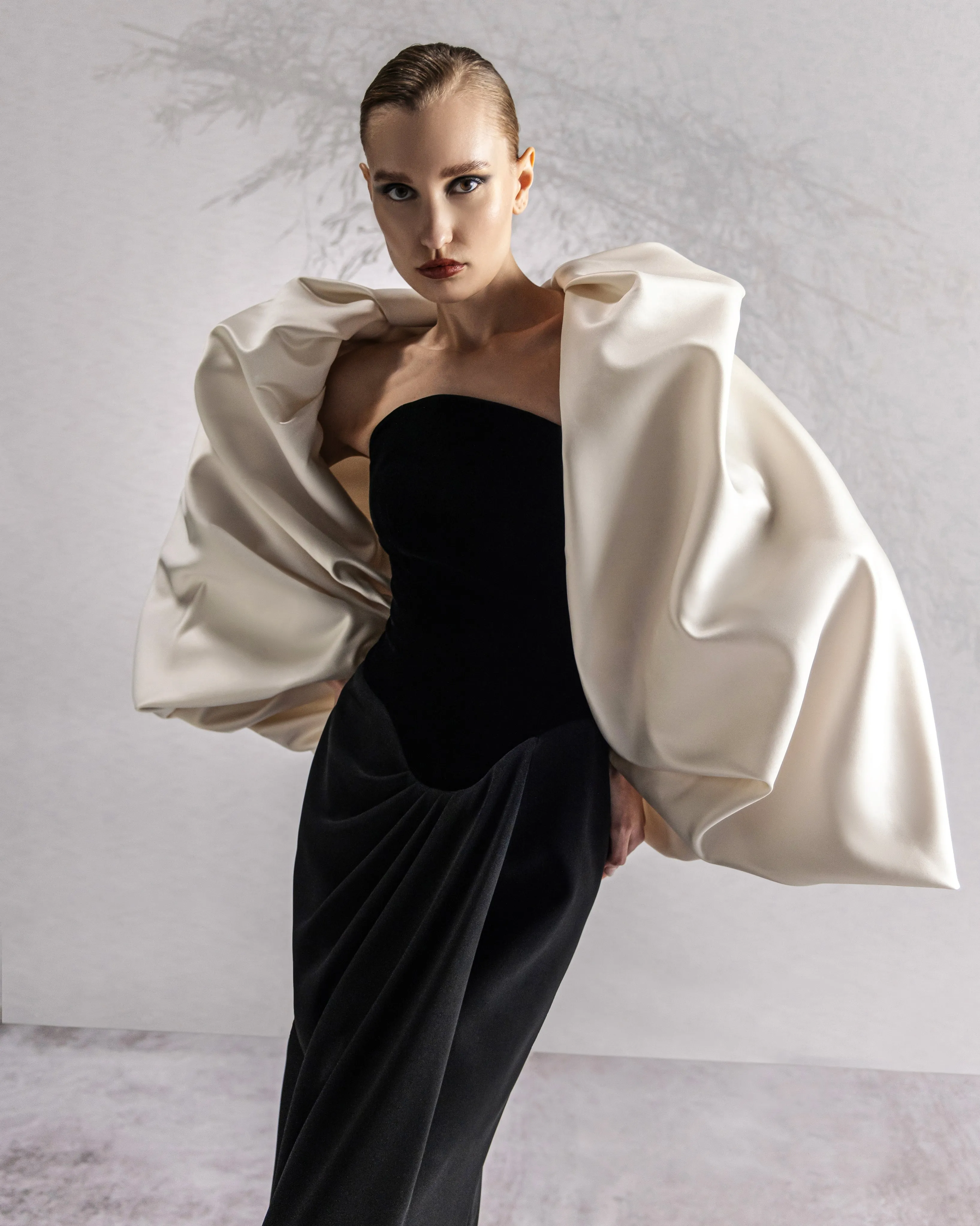 Puffy Satin Duchess Bolero