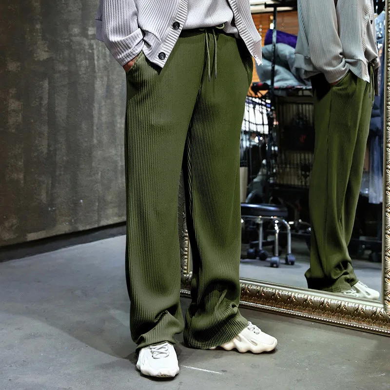 Ribbed Tube Leg Trousers