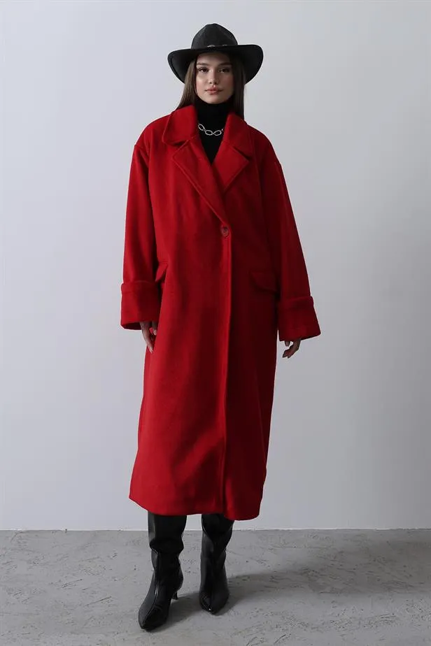 RYN Wide Sleeve Oversized Coat - Red - Farmington Hills
