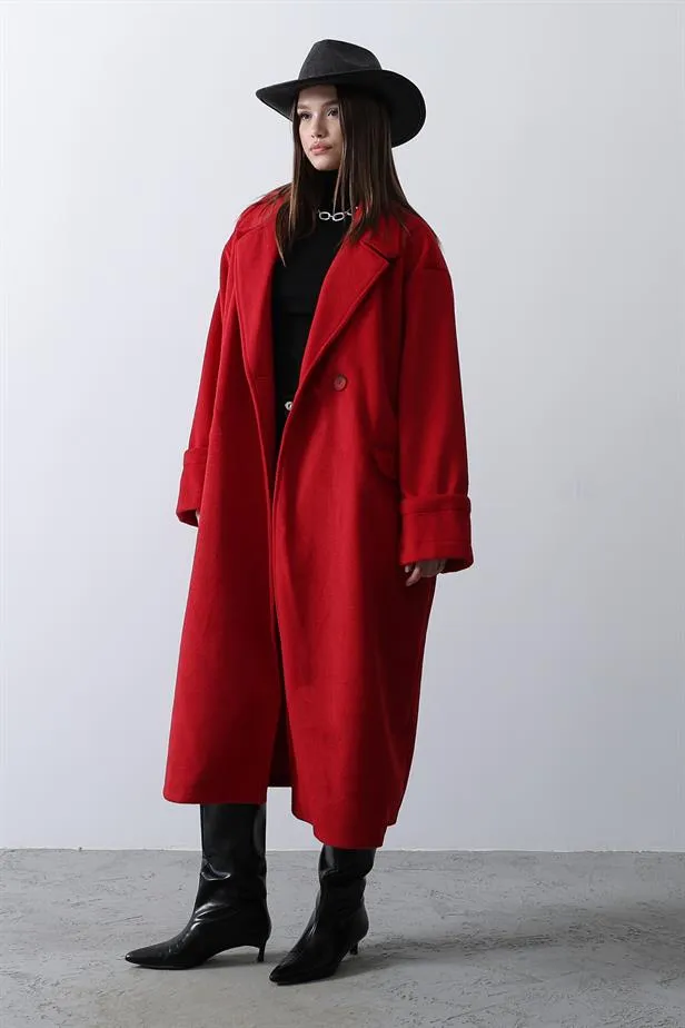 RYN Wide Sleeve Oversized Coat - Red - Farmington Hills