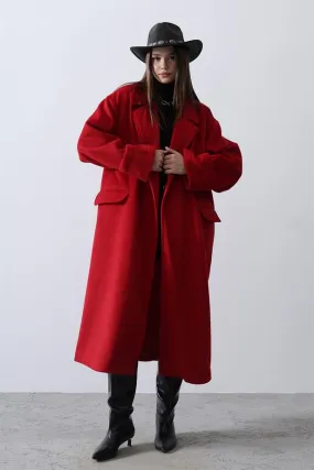 RYN Wide Sleeve Oversized Coat - Red - Farmington Hills