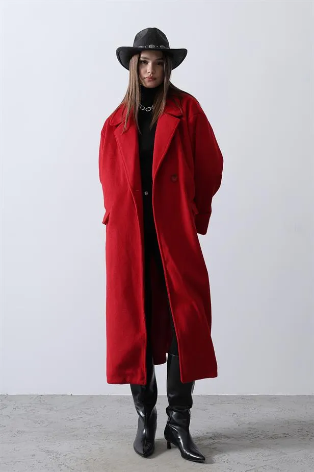RYN Wide Sleeve Oversized Coat - Red - Farmington Hills