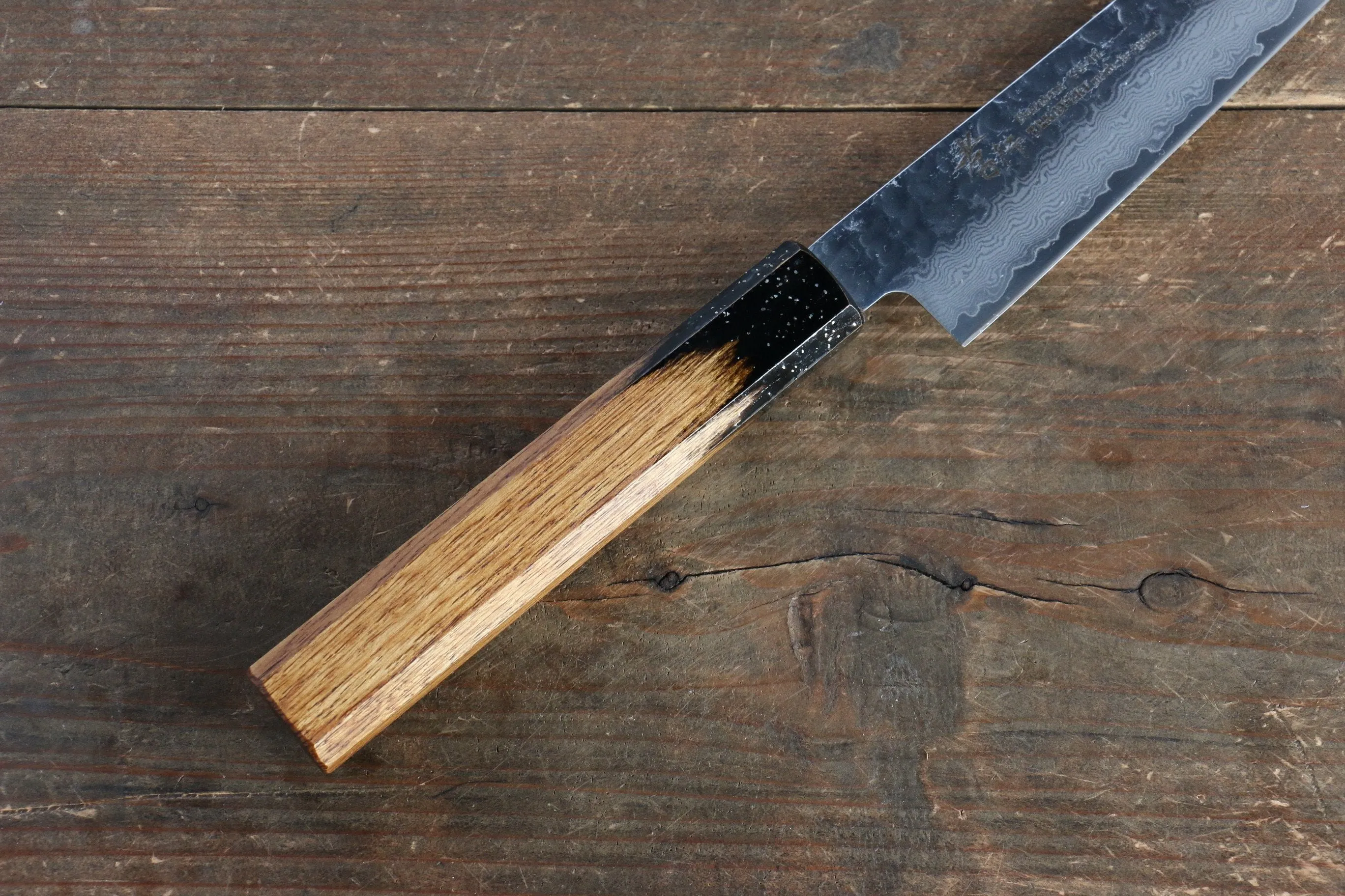 Sakai Takayuki VG10 33 Layer Damascus Sujihiki 240mm Live oak Lacquered (Kokushin) Handle